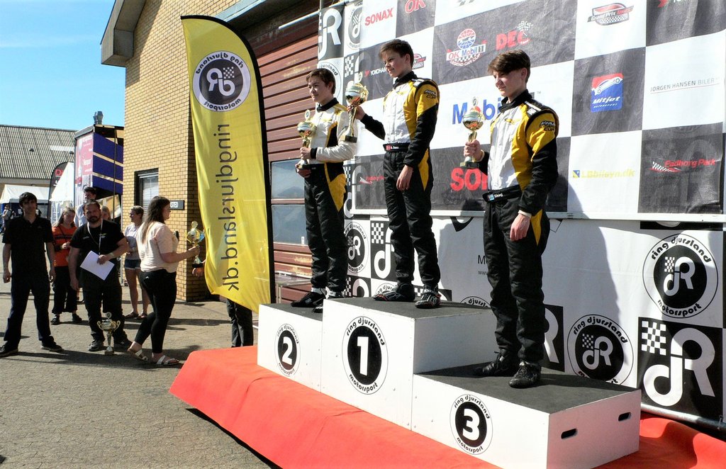 Bastian Buus, samlet U-18 vinder på Ring Djursland, Nr. 2 Lucas Stenberg og nr. 3 Viking Svenson. Kan de to svenskere gøre ham rangen striden på Sturup?